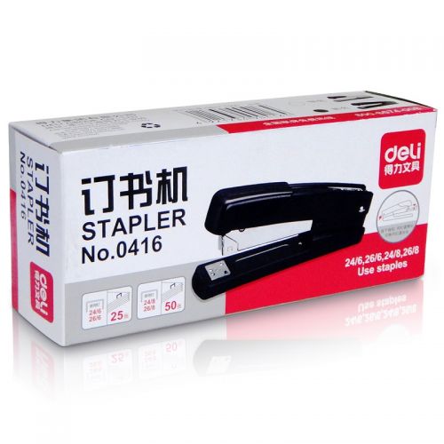 得力(deli)0416 50页金属厚层订书机/订书器 弹出式钉道 办公用品 颜色随机 110